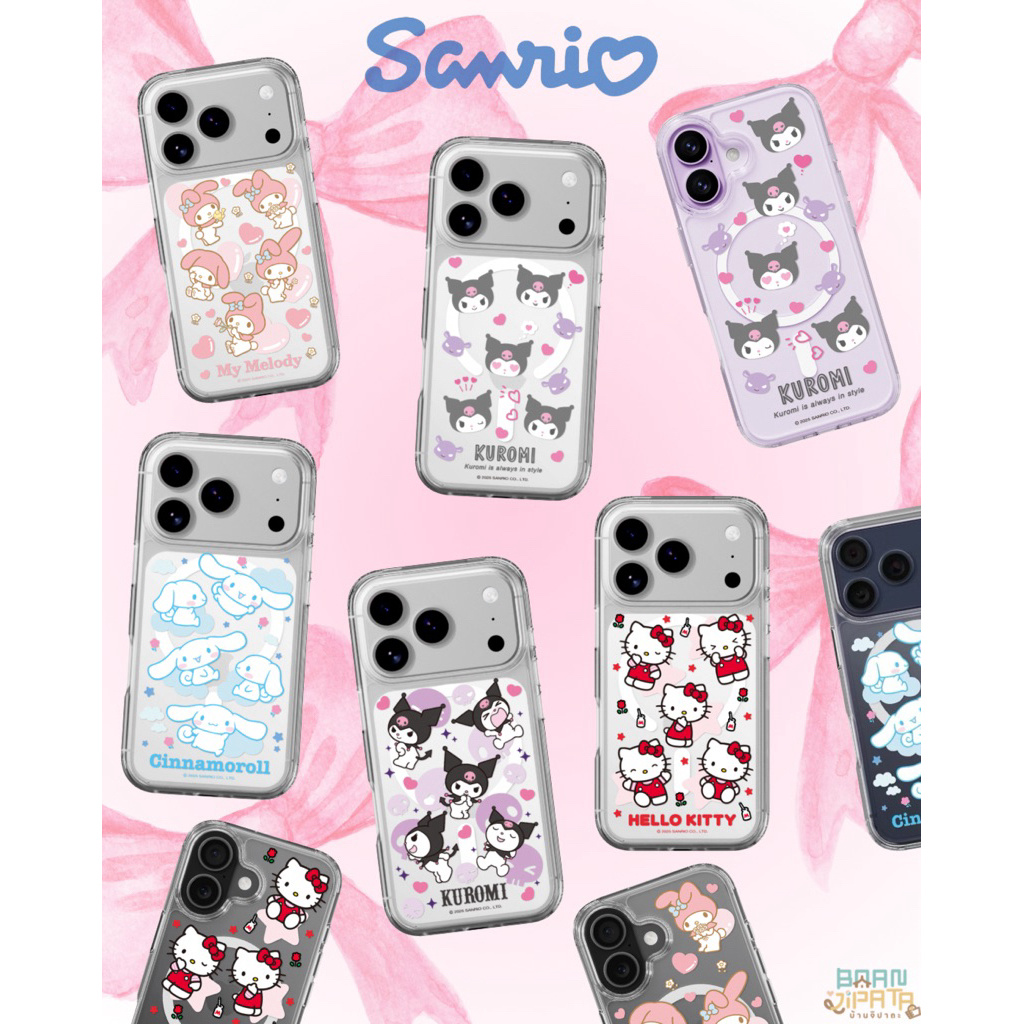 ••พร้อมส่ง/ของแท้•• i17 and S26 series Sanrio pattern แม่เหล็ก แบบใส
