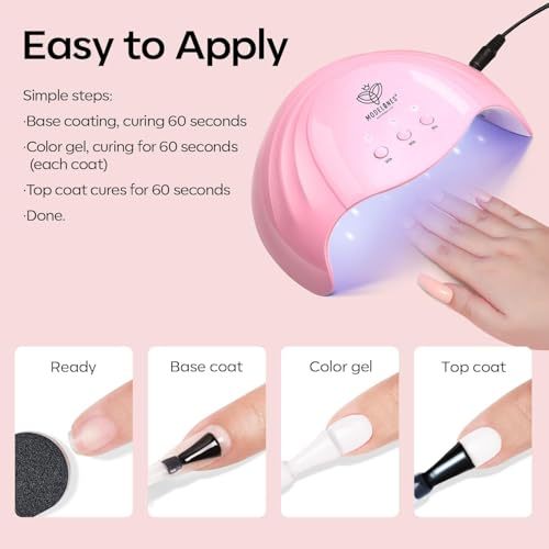 Modelones น้ำยาทาเล็บเจล 2 ชิ้น 15 มล. ชุดทำเล็บแบบฝรั่งเศส สีขาวนู้ดใส เจลทาเล็บสีชมพูเจล เล็บศิลปะ - รูปที่ 3