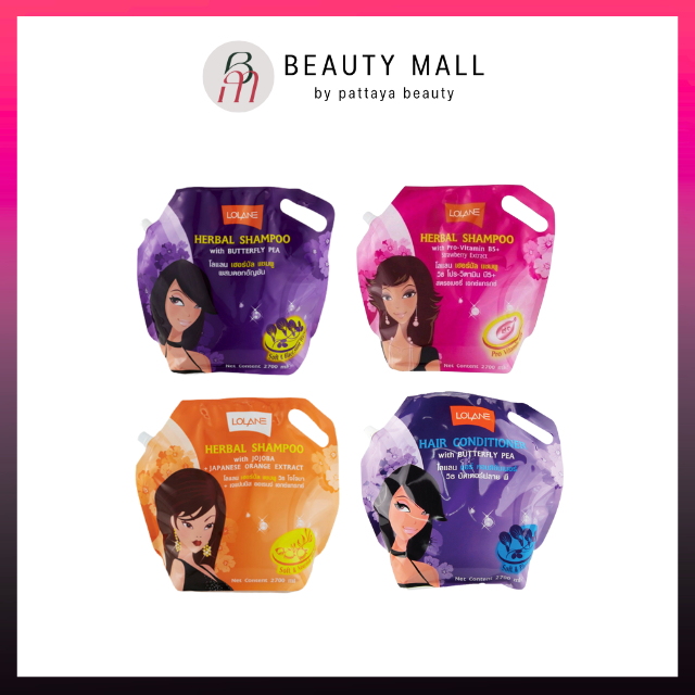 LOLANE | แชมพูและครีมนวดผมถุงสำหรับร้านซาลอน 2700มล.