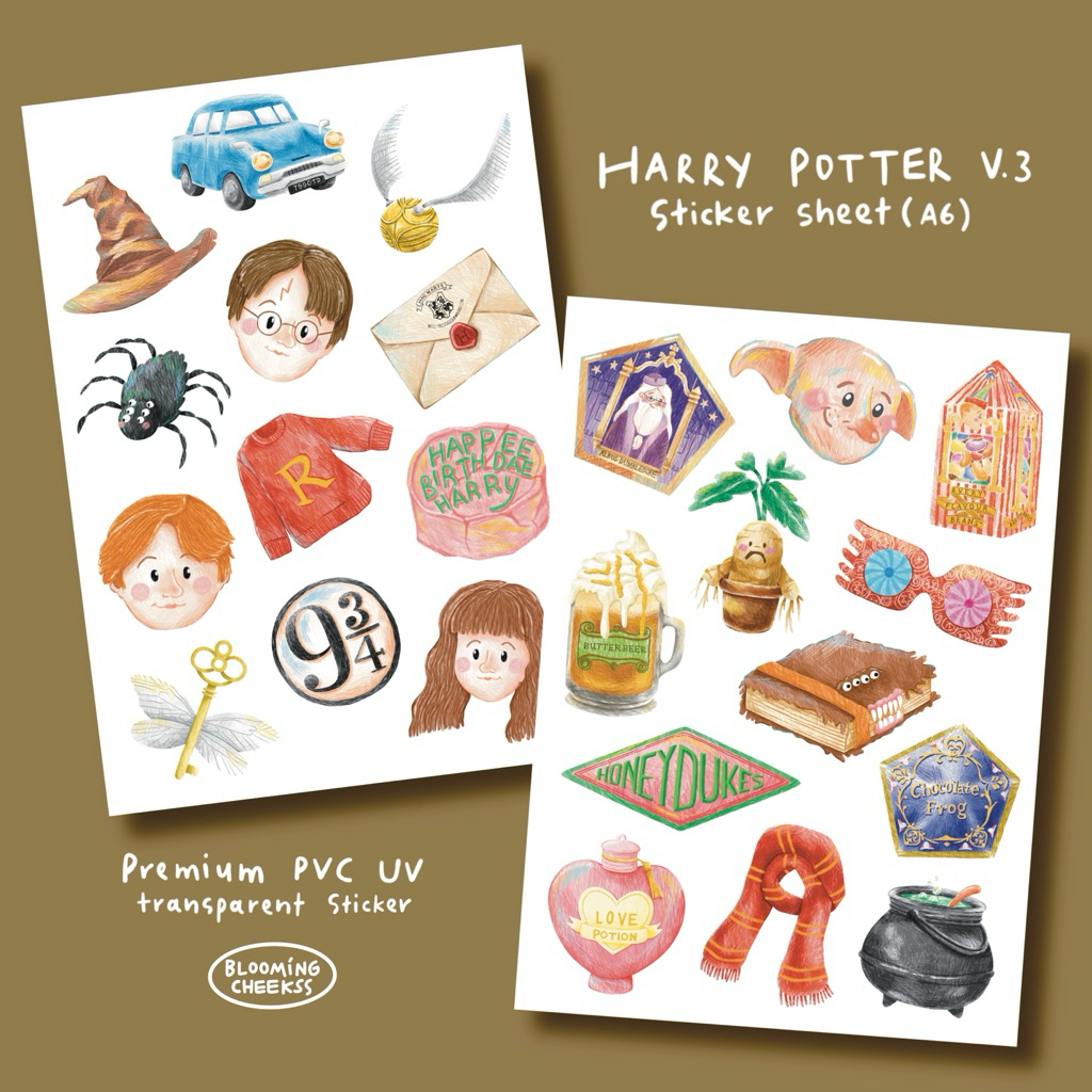 (ร้านปิด จัดส่ง 1 Jun) BMCK - Harry Potter sticker สติ๊กเกอร์แฮร์รี่ พอตเตอร์ Transparent PVC UV