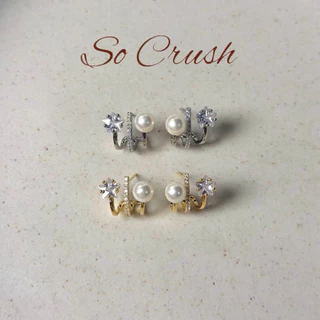 Socrush.bkk | PEARLIE STAR earring | SE-065 | ต่างหู ดาว มุก เพชร