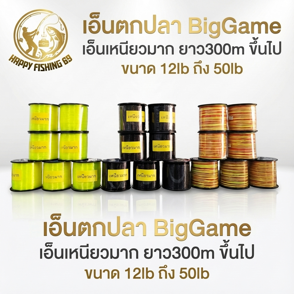 [item045] เอ็นตกปลา Big Game เอ็นโหลด เอ็นเหนียวมาก ยาว300m ขึ้นไป ขนาด 12lb ถึง 50lb