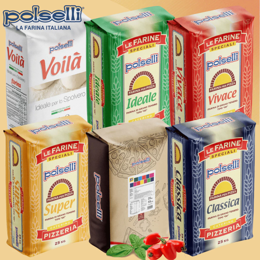 Polselli แป้งพิซซ่า โพลเซลลี นำเข้าจากอิตาลี แป้งเซโมล่า แป้งพาสต้า
