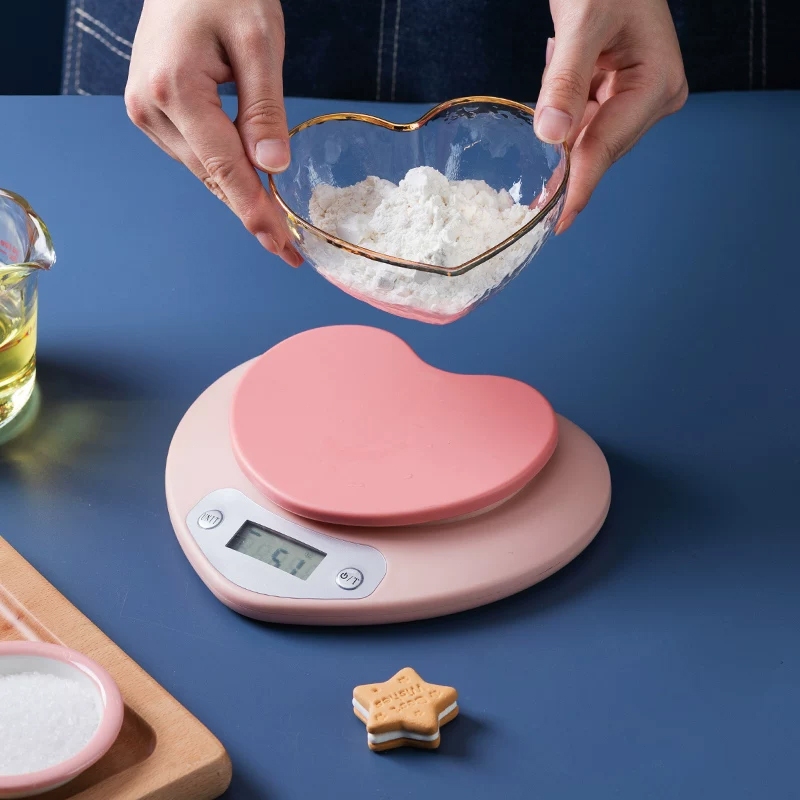 เครื่องชั่งอาหาร ตาชั่งดิจิตอล มีความแม่นยำถึง 1gใช้ถ่าน 1g / 5kg เครื่องชั่ง ฐานชั่งเป็นรูปหัวใจ รูปที่ 7