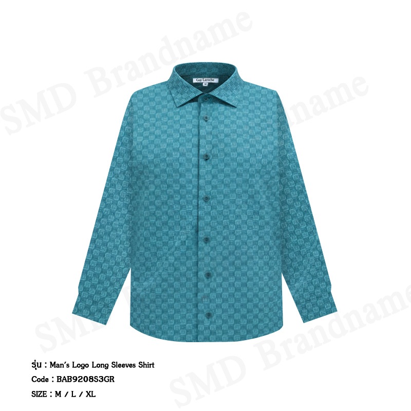 Guy Laroche เสื้อเชิ้ตแขนยาวผู้ชาย รุ่น Man's Logo Long Sleeves Shirt Code: BAB9208S3GR