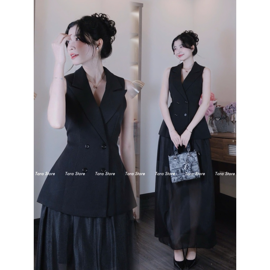 Tara Store ชุดเซ็ทสีดำ พร้อมส่ง #G016
