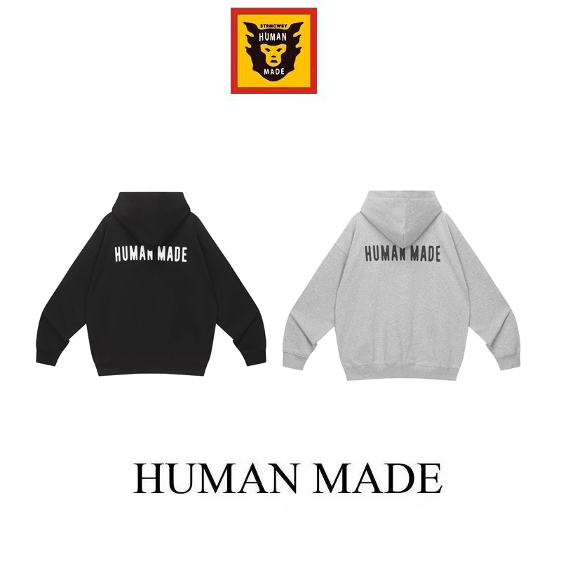 【Human Made】🇯🇵 พร้อมส่ง/ เสื้อโค้ท Human Made CLASSIC ZIP-UP SWEAT HOODIE โลโก้ป้ายเล็กมีฮู้ด