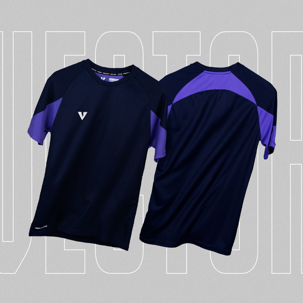 VOLT เสื้อซ้อมฟุตบอล Vector Pro Edition Navy Purple สีกรม ม่วง เสื้อซ้อม นักกีฬา มืออาชีพ ระบายอากาศดี แห้งไว