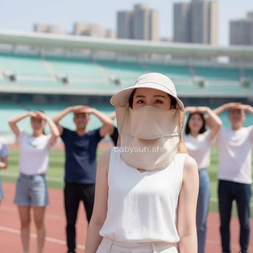 (รุ่นเนื้อผ้าดี) หมวกกันแดด กันยูวี UVA UVB กันได้99% เนื้อผ้าพิเศษ ไม่อบ ถ่ายเทได้ดี รุ่นมีผ้าปิดหน