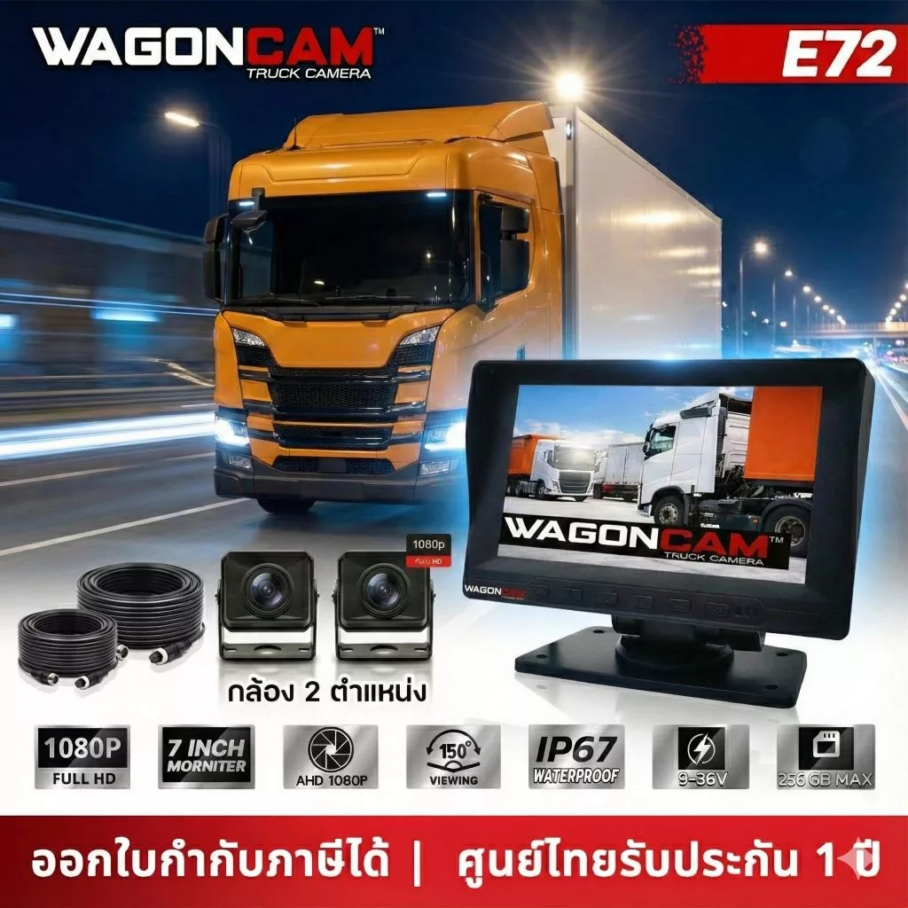 WAGONCAM E72 จอ IPS 7 นิ้ว สำหรับรถบรรทุก 12V-24V thumbnail 3