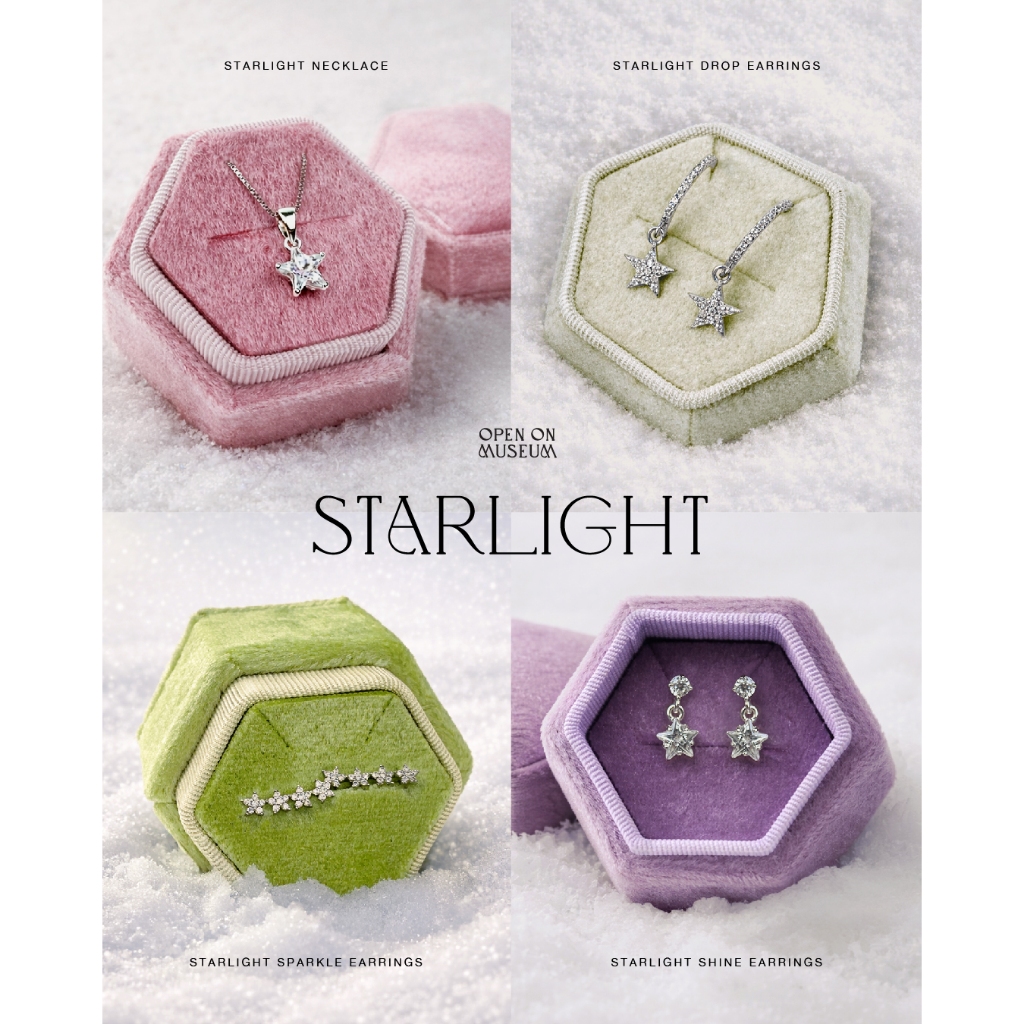 [Open on Museum] Starlight Collection ต่างหูและสร้อยคอดวงดาว ผลิตจากเงินแท้