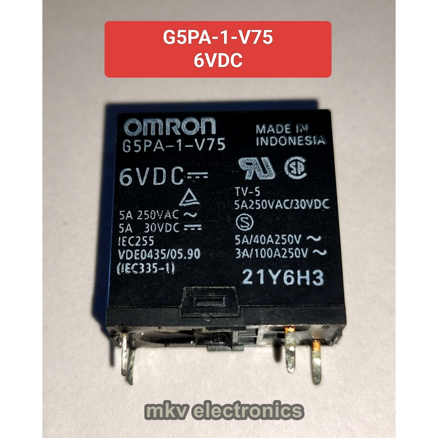 G5PA-1-V75 6VDC , LKP1af-5v 5VDC , G5PA-1-H 5VDC LKS1af-9V 9VDC , RELAY รีเลย์ สินค้ามือสอง 4ข่า