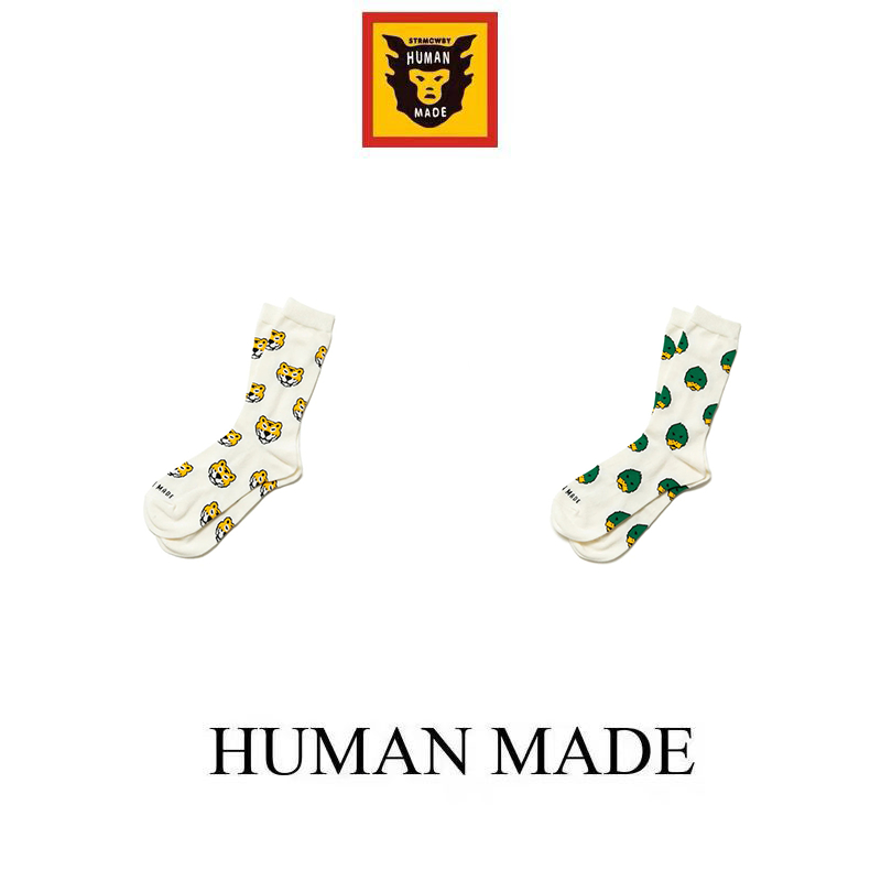 【Human Made】🇯🇵 พร้อมส่ง/ เสื้อ ถุงเท้า HUMAN MADE ANIMAL PATTERN SOCKS 22SS  ถุงเท้าลายสัตว์
