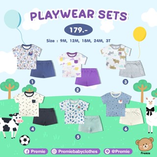 (Premie) ชุดเซ็ตเด็กผู้ชายผู้หญิงลายสัตว์ ลายน่ารัก ใส่สบาย …