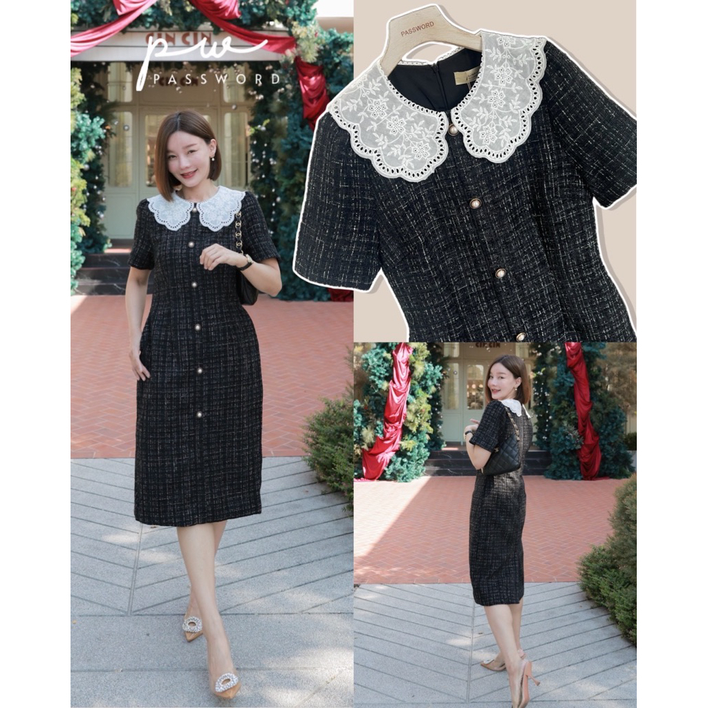 Password เดรสผ้าทวิตญี่ปุ่น เนื้อผ้าทอนุ่มๆใส่สบายที่สุดเลยค่ะ