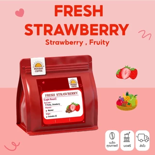 Mooday เมล็ดกาแฟ Fresh Strawberry อาราบิก้า 100% จากโคลอมเบีย คั่วอ่อน หอมธรรมชาติ ไม่เติมน้ำตาล