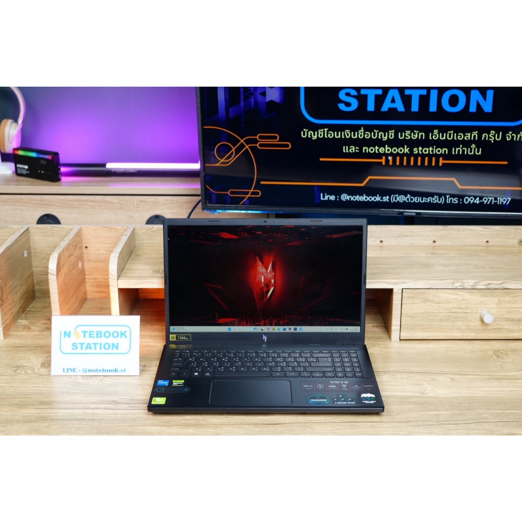 Acer Nitro V 15 i5-13420H RTX2050(4GB) Ram16 SSD512 จอ15.6 FHD 144Hz จอภาพสวย สเปคสูงมีการ์ดจอแยก
