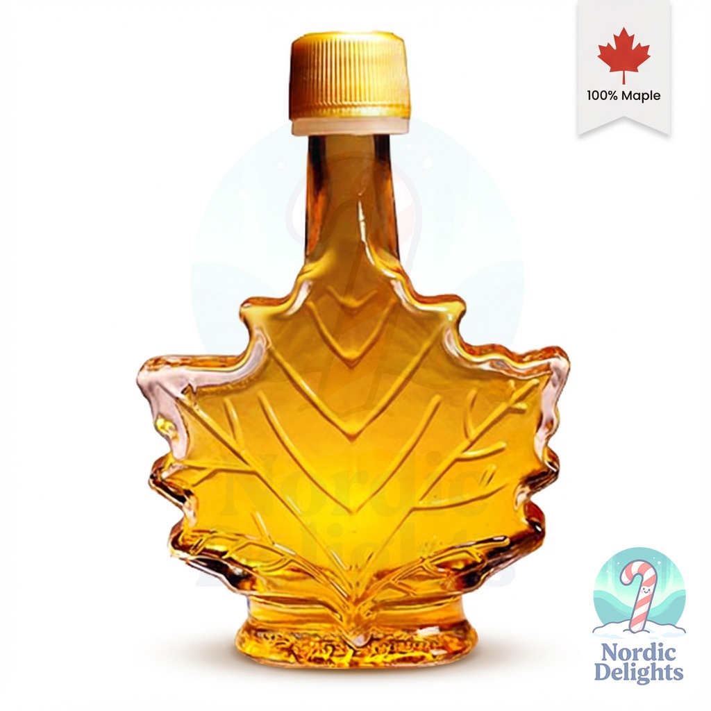 Turkey Hill Maple Syrup Maple Leaf Glass Bottle 250ml / เมเปิ้ลไซรัปแท้ Turkey Hill ขวดแก้วใบเมเปิล 