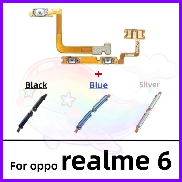 สําหรับ OPPO Realme 6 เปิด/ปิดปุ่มสวิทช์ด้านข้าง Volume Up Down ปุ่ม Flex Cable อะไหล่ทดแทน