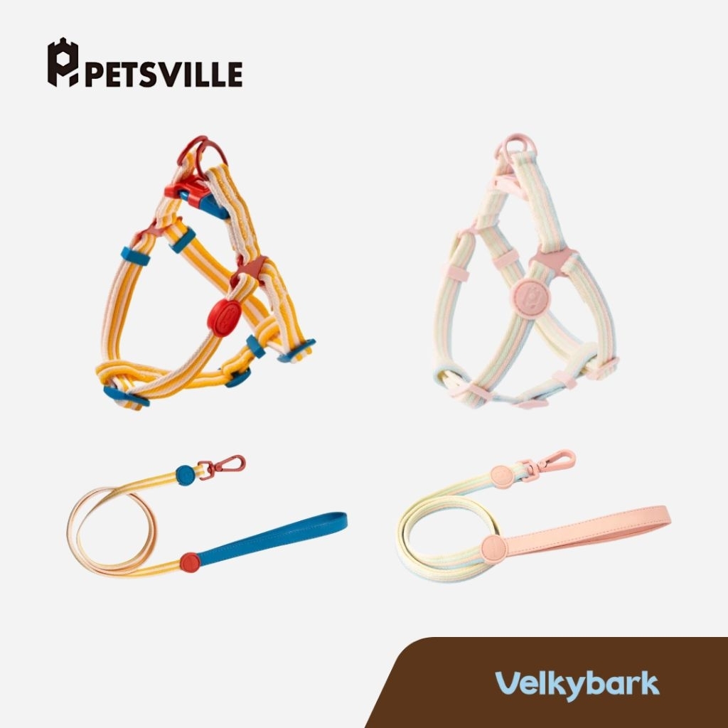 VELKYBARK [พร้อมส่ง] Petsville สายรัดอก + สายจูงสัตว์เลี้ยง สุนัข แมว