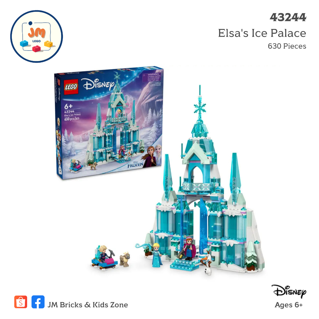 LEGO Disney 43244 Elsa's Ice Palace (630 Pieces) สำหรับเด็กอายุ 6 ปีขึ้นไป
