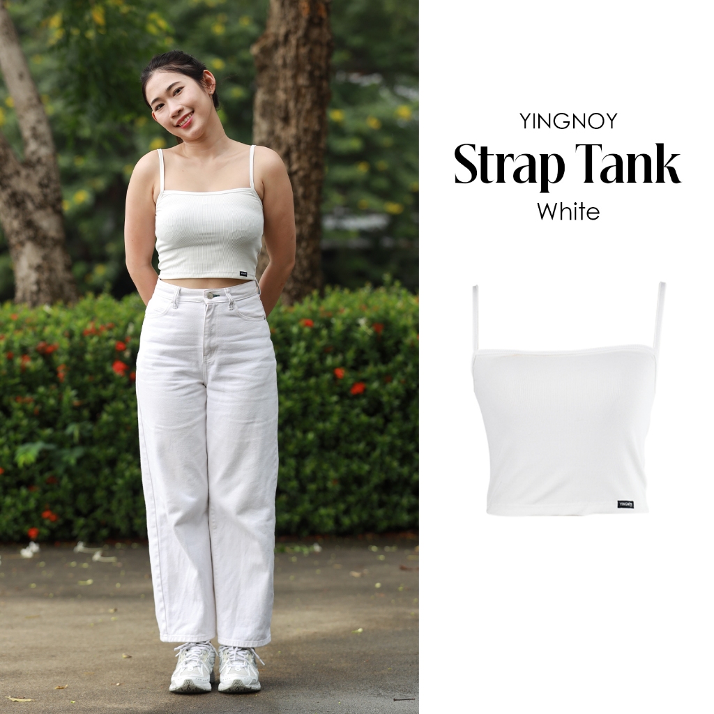 Strap Tank | เสื้อกล้ามสายเดี่ยวผู้หญิง ทรงเข้ารูป สไตล์มินิมอล สี White