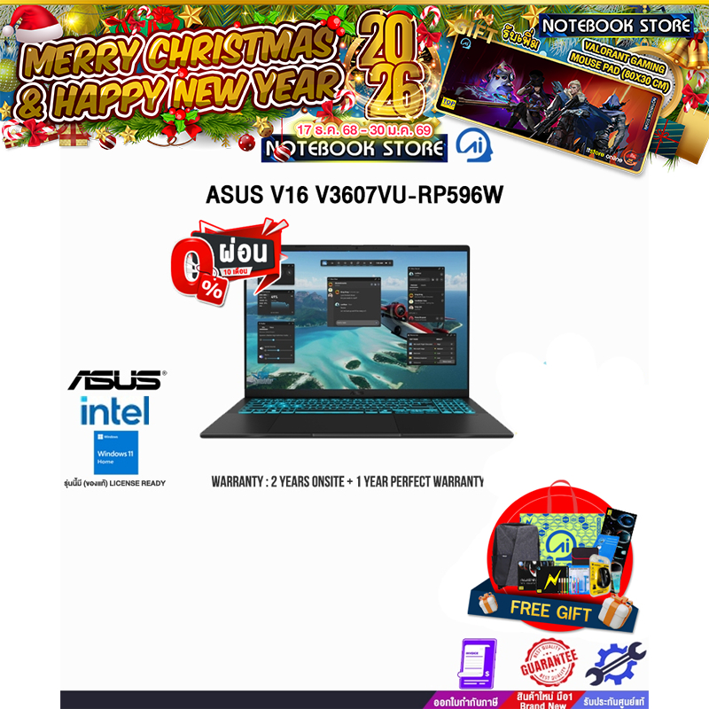 [ผ่อน0%10ด.]ASUS V16 V3607VU-RP596W/ Intel Core 5 210H/ประกัน2YearsOnsite+1YearPerfectWarranty/BY NO