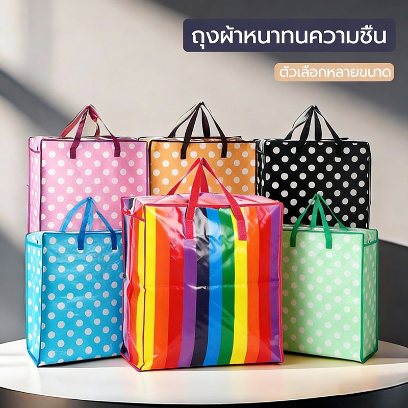 ถุงสายรุ้ง🌈 ถุงกระสอบ กันน้ำกันฉีกขาด ย้ายบ้าน ส่งด่วน มี4ขนาด ใหญ่กว่าทั่วไป #กระเป๋าสายรุ้ง ถุงกระสอบ - รูปที่ 7