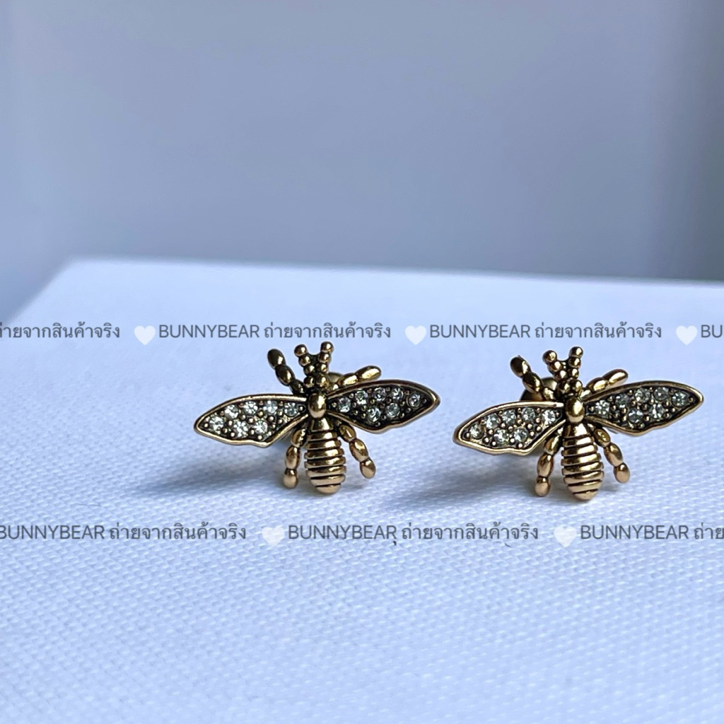 ต่างหู BEE วินเทจ แบรนด์D-i-0R ปั้มชื่อแบรนด์ด้านหลัง