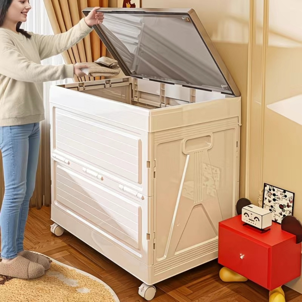 FORYO กล่องเก็บของพับได้ เปิดบน–เปิดข้าง PP หนา กันฝุ่น ไม่อับชื้น มีหลายสไตล์ให้เลือก แข็งแรงทนทาน - รูปที่ 4