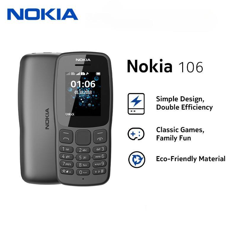 โทรศัพท์มือถือโนเกียปุ่มกด NOKIA PHONE 106 มี 2ซิม  เหมาะกับทุกวัย ภาษาไทย
