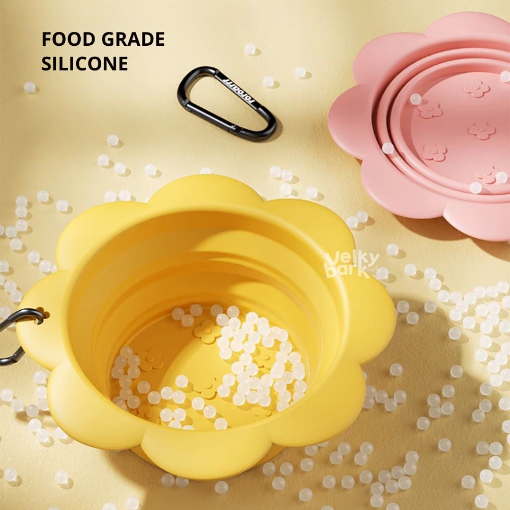 VELKYBARK [พร้อมส่ง] ชามซิลิโคนสุนัข ชามอาหารสุนัขพกพา ชามซิลิโคนพับได้ Silicone Pet Bowl Food Grade✅ รูปที่ 6