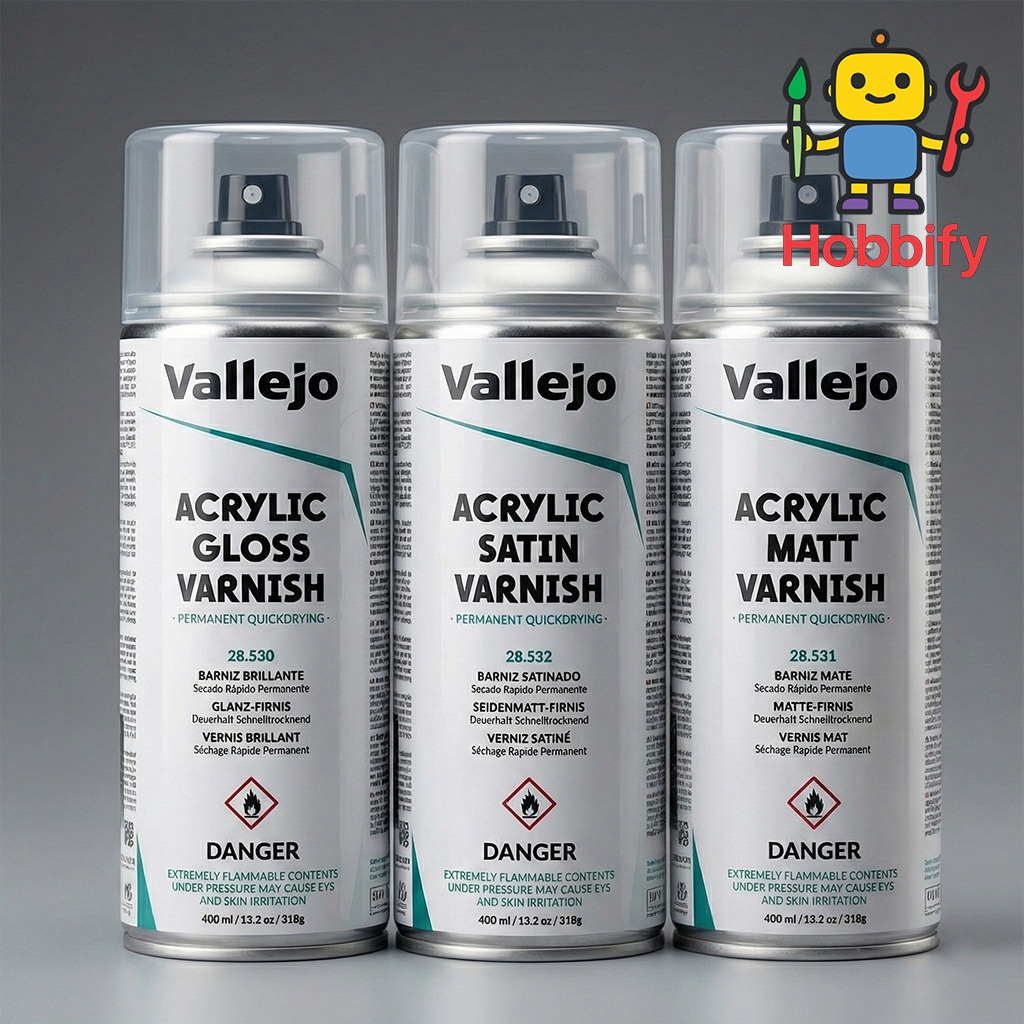 🎨 Vallejo Acrylic Varnish Spray | สเปรย์เคลือบงานโมเดล วาเลโญ่ (มีให้เลือกทั้งแบบเงา, กึ่งเงา, และด้าน) ✨