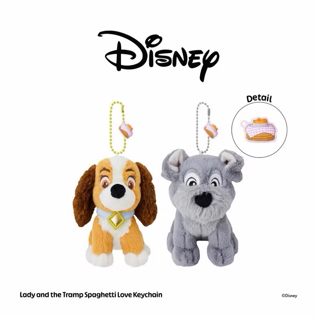 ( พร้อมส่ง )🍝🐶 Disney Lady and The Tramp Keychain - พวงกุญแจดิสนีย์ น้องหมาTramp♥️