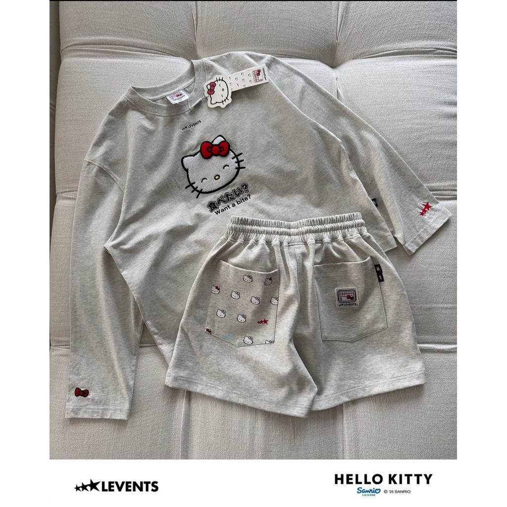 Levents x Hello Kitty Joy lcon Grey & Emoji Short Grey