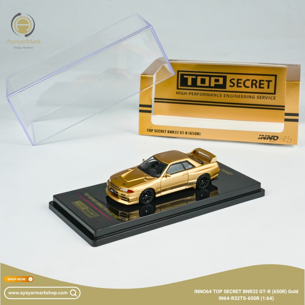 INNO64 TOP SECRET BNR32 GT-R (650R) Gold IN64-R32TS-650R (1:64)