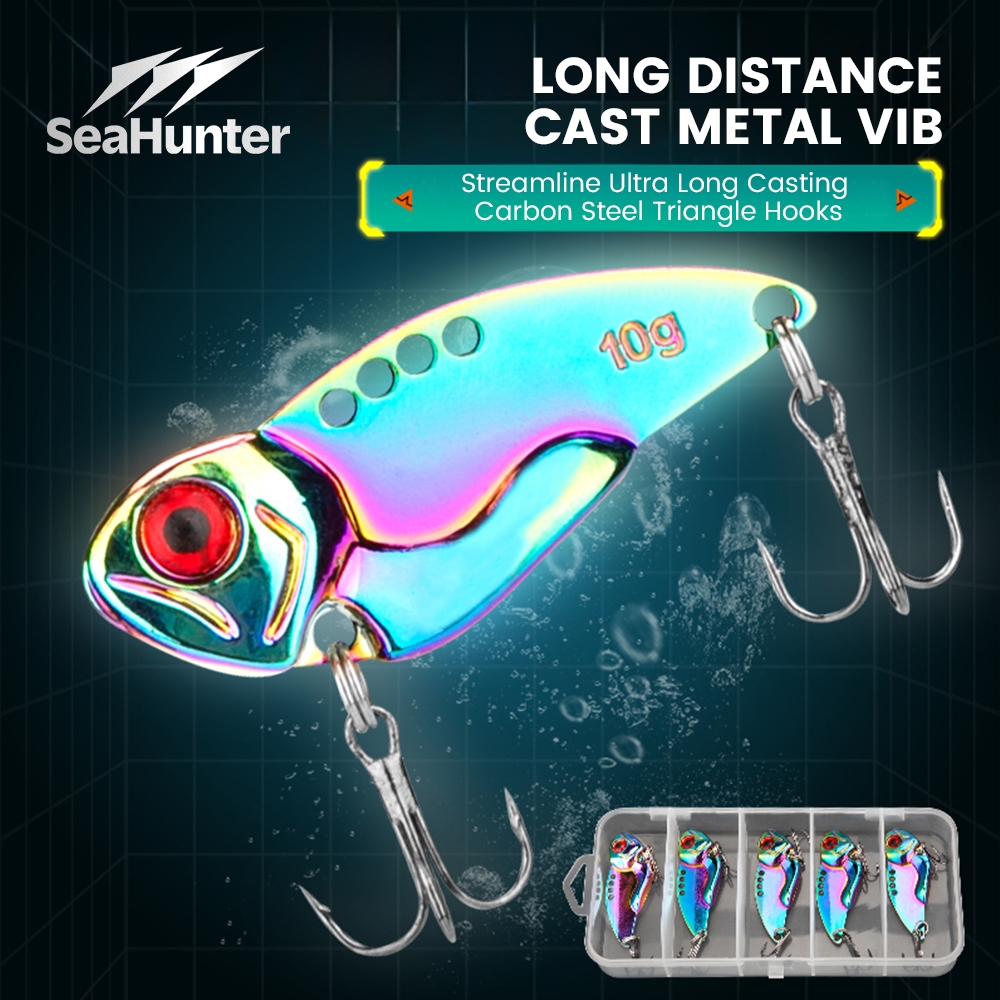 SeaHunter VIB Fishing Bait Lure เหยือโลหะ ชุดกล่องโลหะ 5 ชิ้น 7 กรัม เหยื่อตกปลา ปลากัดเบ็ดเร็ว