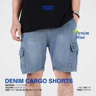 ZEROBOY “ DENIM SHORTS CARGO ” ยีนส์คาร์โก้ขาสั้น