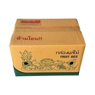 กล่องใส่ผลไม้ 5 กิโลแถบสีเขียว (10 ใบ) ขนาด 22.5*32.5*20 cm