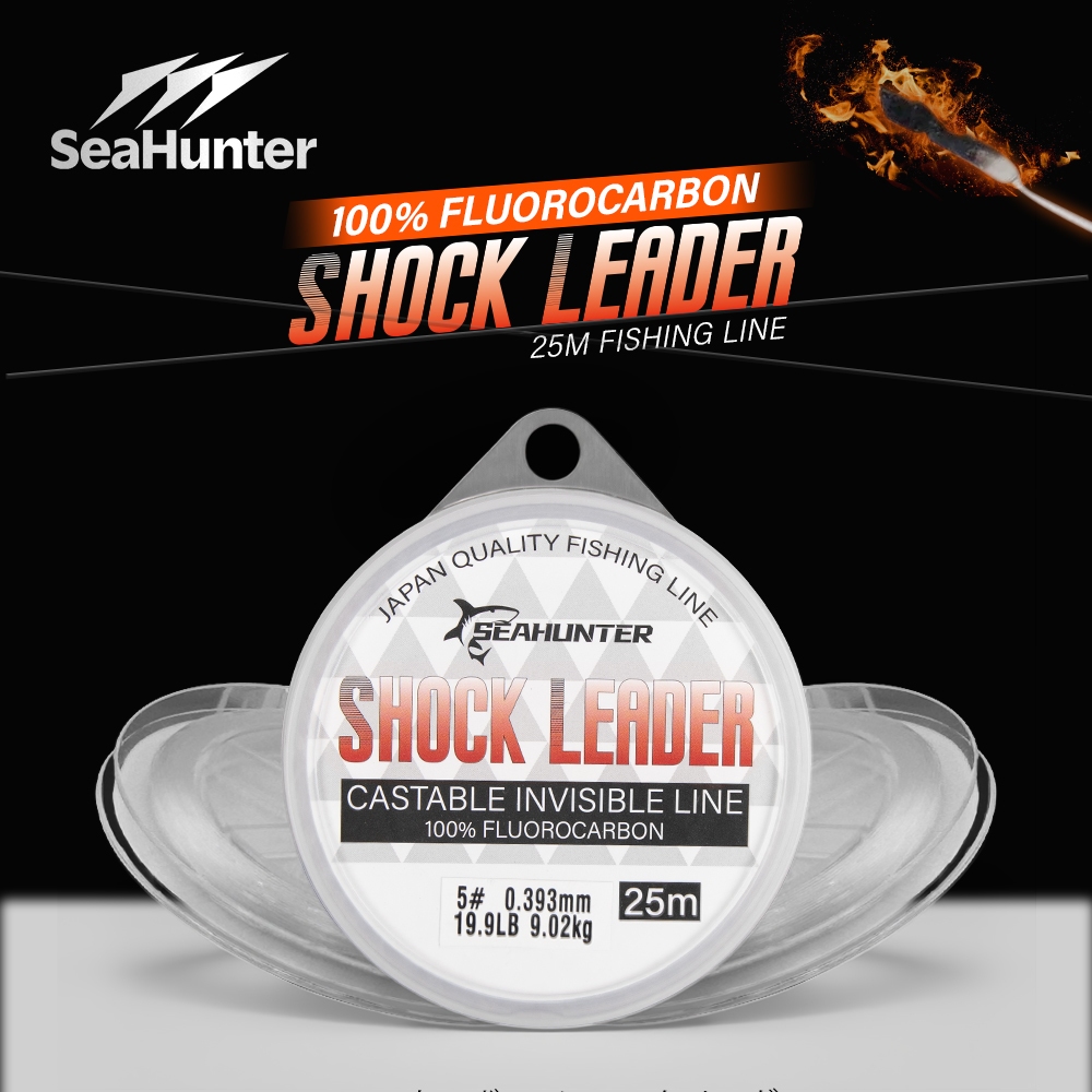 SeaHunter Shock Leader สายหน้าฟลูออคาร์บอน 25M 4.4-19.9LB สายหน้า สายเอ็นตกปลา ความแข็งแรงสูง ทนทาน