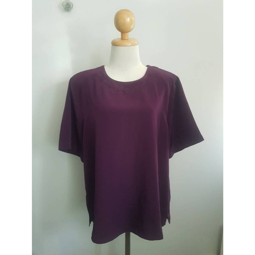 เสื้อโพลีปักลายช่วงคอ Alfred Dunner 16 46/26