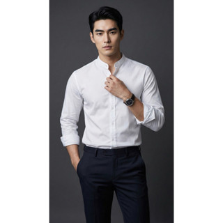 เสื้อเชิ้ต คอจีน สีพื้น เสื้อแฟชั่น เสื้อใส่ทำงาน