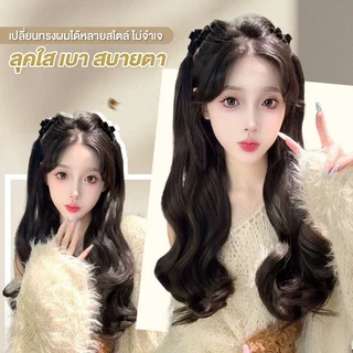 พร้อมส่ง!🇹🇭 ราคา/คูู่ กิ๊บโบว์สีดำหนีบผมพร้อมแฮร์พีช ผมลอน/ผมตรง กิ๊บแฮร์พีช ผมไหมเกรดคุณภาพพรีเมี่ยม เลียนแบบผมธรรมชาติ