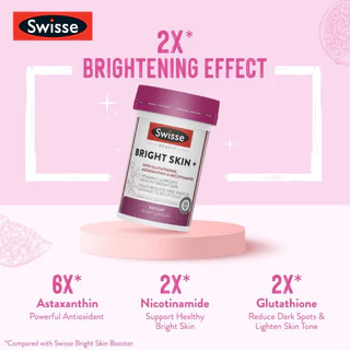 Swisse Bright Skin+ พลัส สูตรใหม่ 2X ผิวใสออร่า EXP06/2027