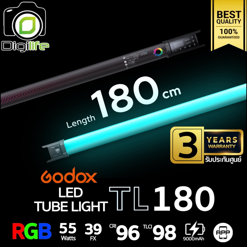 Godox LED TL180 RGB 55W 2700-6500K 9000mAh - รับประกันศูนย์ Godox Thailand 3ปี
