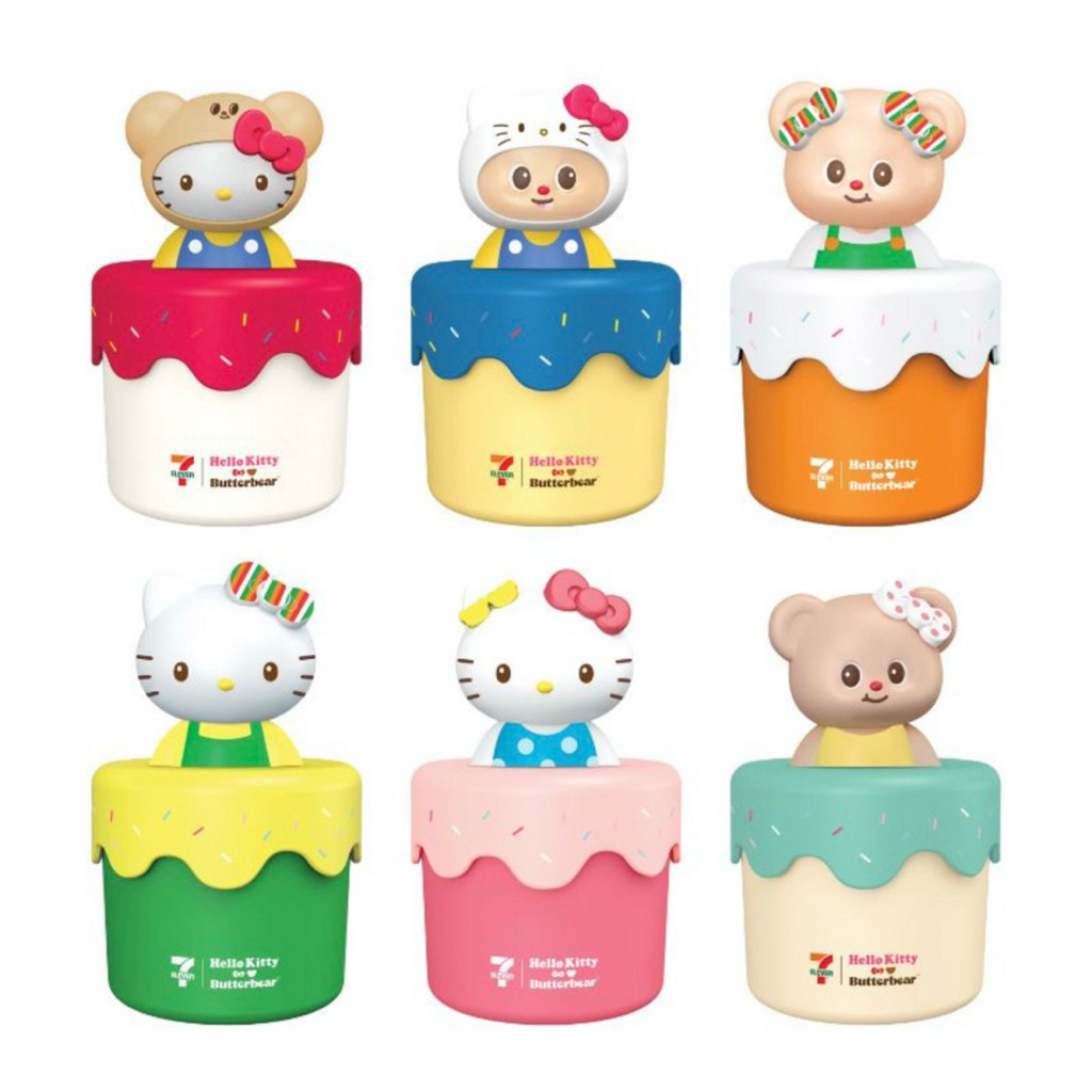 กล่องปุ๊กปิ๊ก พร้อมหัวฟิกเกอร์รีน (3D)  Hello Kitty จาก 7-11