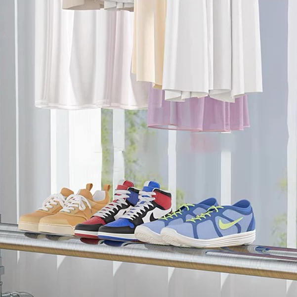 ราวแขวนผ้า โครงเหล็ก ราวตากผ้า ยาว100-180cm ประกอบง่าย ทนๆ กันน้ำ ใช้ในและนอกบ้าน - รูปที่ 3