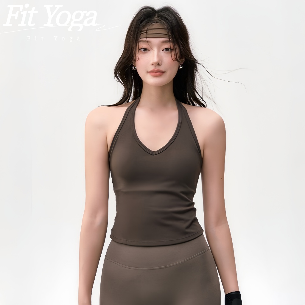 FitYoga บราสปอร์ตผู้หญิง มีโฟม หลังสวย คอแขวน สำหรับโยค้าปราลาซิท