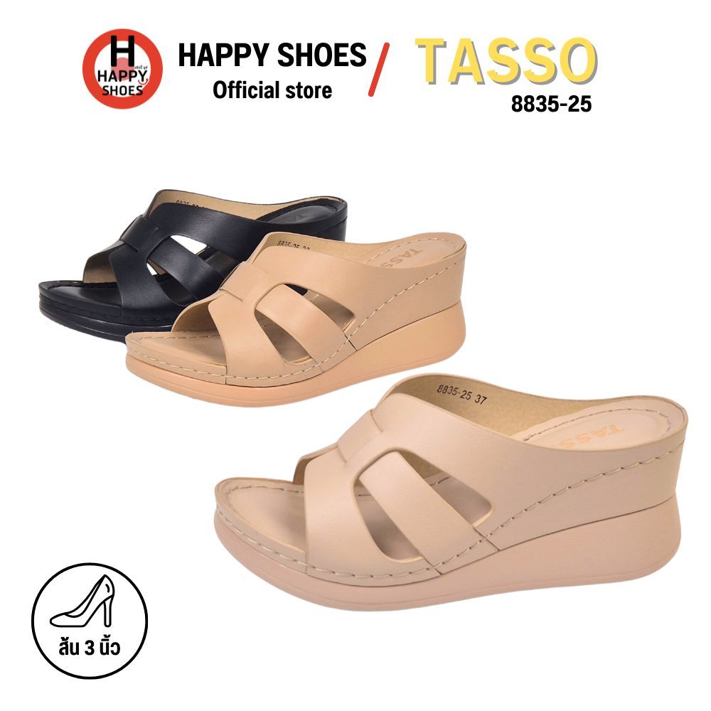 [🥇ทัสโซ่แท้100%🔢ไซส์ 35-40👠ส้น 3 นิ้ว] TASSO รุ่น 8835-25 รองเท้าส้นสูง รองเท้าหนังสวมใส่สบาย หนังนุ่ม ใส่สบาย