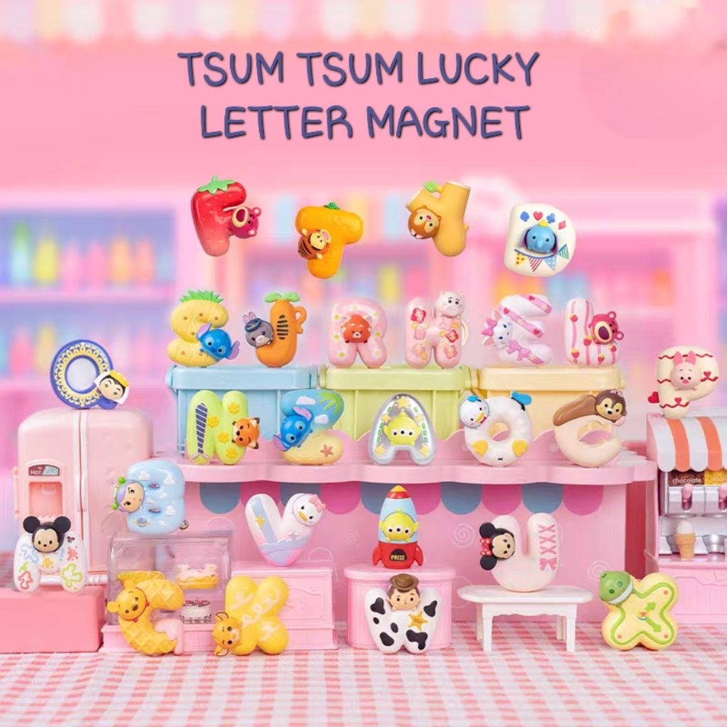พร้อมส่งในไทย จุ่ม แม่เหล็ก TSUM TSUM LUCKY LETTER ตัวอักษรจากตัวละครสุดน่ารักของดิสนีย์ มี 26 แบบ